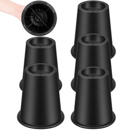 JONHWI Bed Risers, 6 Inch Round Furniture Riser Heavy Duty Raise Blocks for Bed Couch Table Desk (Black,6 Pack)