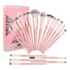 Brochas De Maquillaje Kit 20 Pcs Para Maquillaje Profesional Rosa