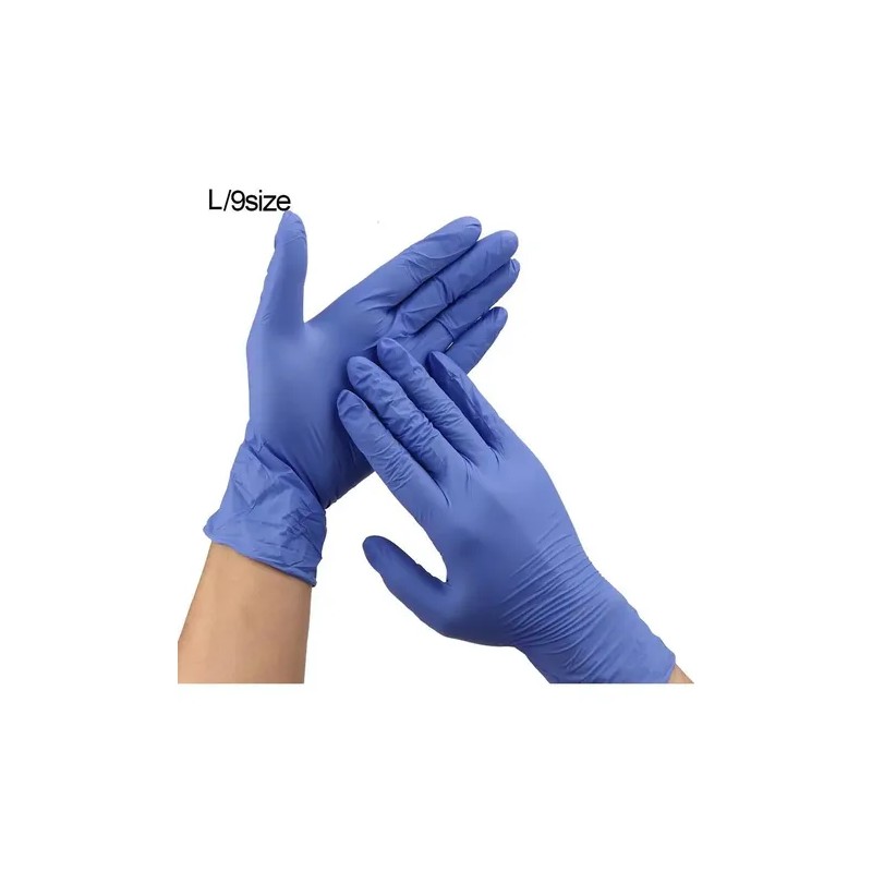 100 Guantes Desechables De Nitrilo De 9 Pulgadas, Color Mora