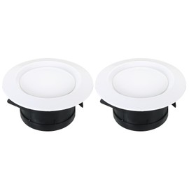 PATIKIL 4 Inch Round Air Vent 2 Pack Adjustable Ceiling Air Outlet Grille Cover ABS Slats for Bathroom, Kitchen, Living Room, White
