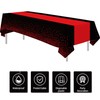 Suhelkit Black and Red Party Tablecloth Decorations, 3Pcs Disposable Black