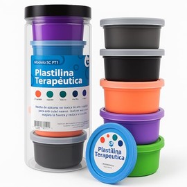 SEVEN MINE Plastilina Terapéutica para Manos | Set con 6 Niveles de Resistencia Codificados por Color | Ejercita, Rehabilita y Reduce Estrés | Silicona No Tóxica | Uso en Casa o Clínica