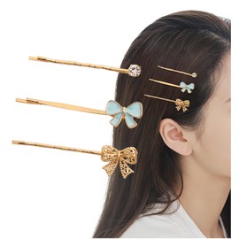 Herbeluemily Hair Clip, Bangs Clip, Bangs Pin, Hair Ornament, Hair Clip, Bijou, Cute, Set of 3, Light Blue