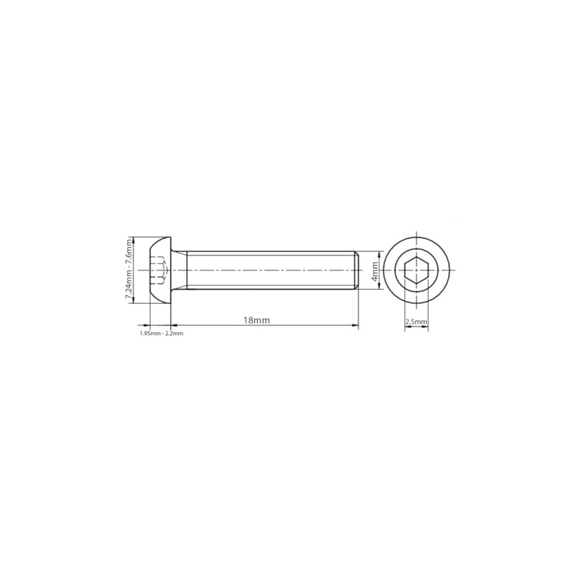 M4 (4mm x 18mm) Button Head Screws Allen Socket Bolts