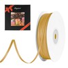 LIUYAXI Double Faced Old Gold Satin Ribbon, 1/8" X Continuous