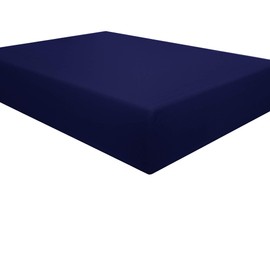 NTBAY Twin Extra-Long Fitted Sheet Only - Brushed Microfiber Deep Pocket Fitted Sheet - Soft, Wrinkle-Free, Fade-Resistant, Stain-Resistant, Hotel Quality Fitted Bed Sheet, Navy Blue