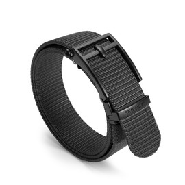 SKiporty Men's Ratchet Tactical Belt, Nylon Web Work Belts with Automatic Slide Buckle,Durable Adjustable Golf Belts（Gray,36" to 42" Waist Adjustable