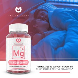 Magnesium Citrate Gummies 600 mg for Adults – High Absorption Supplement for Cramps, Muscle Recovery, Sleep, Bone, and Energy Support – Non-GMO, Allergen Free – 60 Vegan Gummies