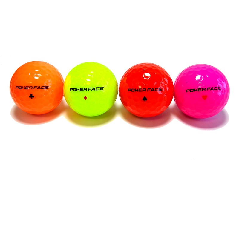 Poker Face Golf Ball - Color Distance 8 Pack (Red,