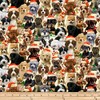 Fat Quarter Fireside Pups Allover Cotton Quilting Sewing Christmas Fabric