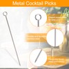sourcing map 15Pcs Stainless Steel Cocktail Toothpicks, 4.25 Inch Metal