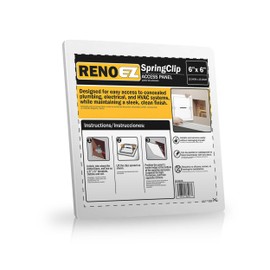 RenoEZ Access Panel For Drywall - 6x6 inch - No Tools Required - Wall Hole Cover - Access Doors For Drywall - Spring Loaded for Wiring | HVAC | Plumbing - Textured White (1)