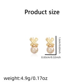 XFSRG Elegante Damen Ohrringe Gold mit Perlen Schmuck für Hochzeit Vintage Stil