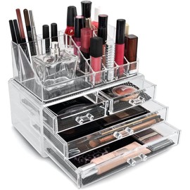 SuperGift.com Cosmetic Organiser 4 Drawers, Makeup Organiser, Cosmetics Skincare Organisers Box, Skincare Organiser, Make up Organisers and Storage for Vanity with Drawers