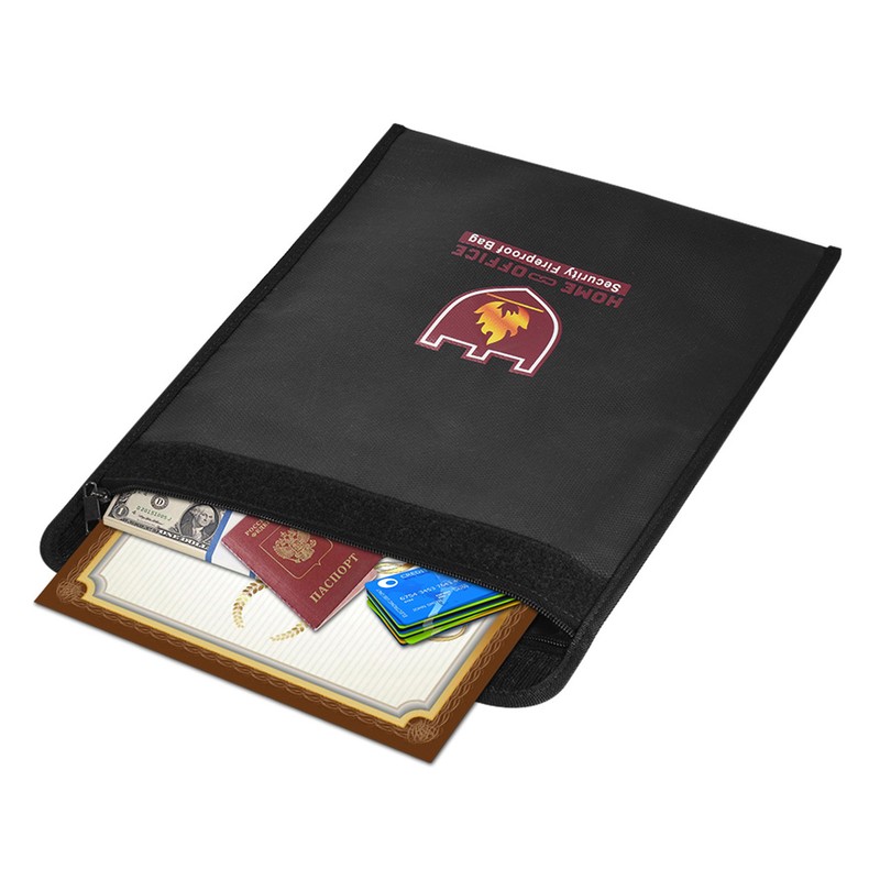 Fireproof Money Document File Bag Pouch Cash Bank Cards Passport