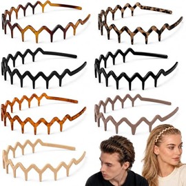 7pcs Elegante Diadema de Unisexo Antideslizante, Diadema Geométrica, Diadema Ondulada de Moda Flexible, Diademas Zigzag para Mujeres y Hombres, Diadema Ondulada en Forma de U, Accesorios Finos