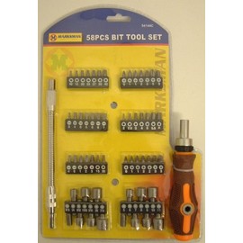 58 PC PIECE ASSORTED MIXED BIT TOOL TOOLS SET KIT