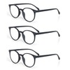 EYE ZOOM 3 Pack Retro Round Plastic Frame Reading Glasses