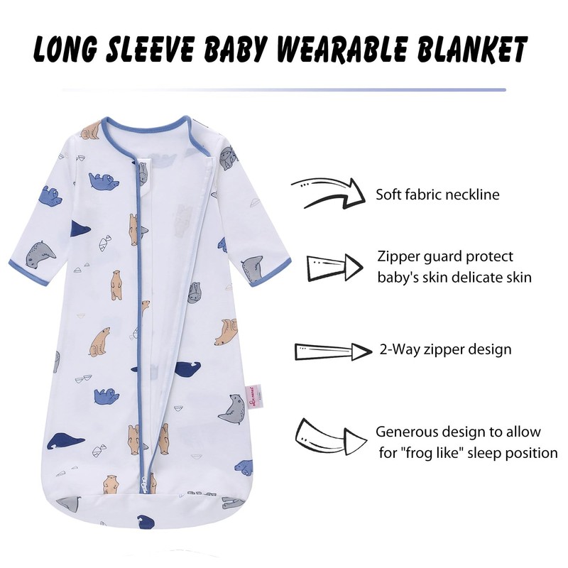 amo nenes Baby Sleep Sack 0-6 Months Long Sleeve Wearable