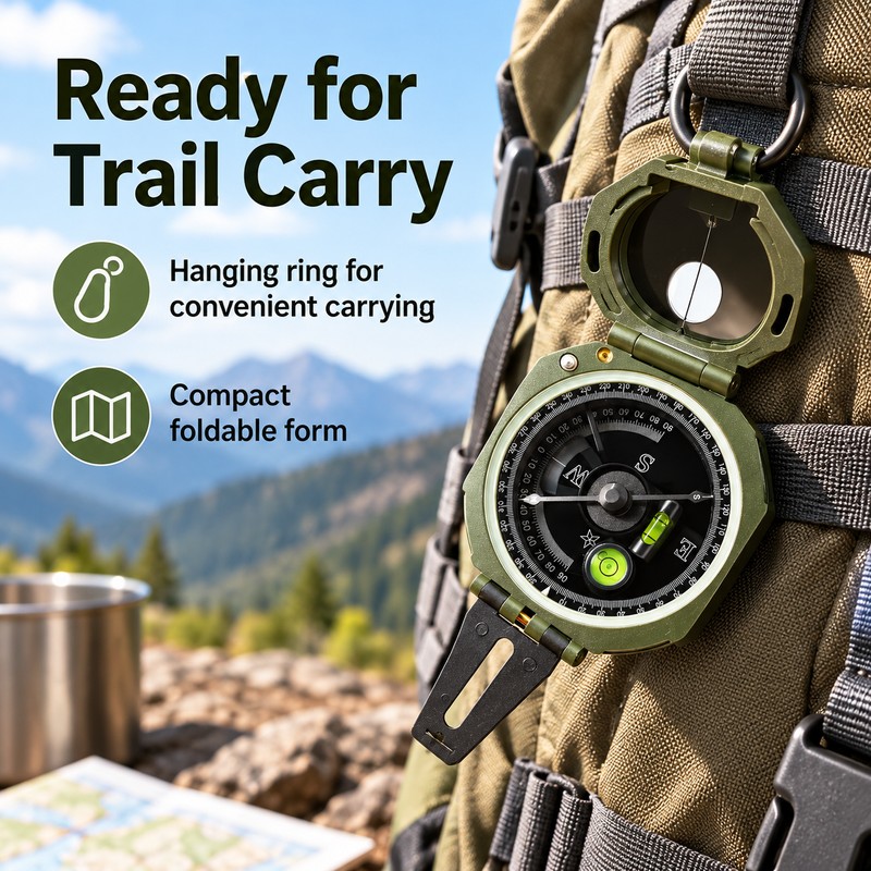 Geological Compass for Hiking and Camping – Folding Sighting Design