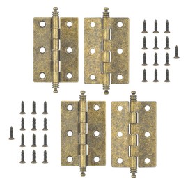 MABAHON 4Pcs Antique Hinges Folding Bronze Butt Hinges Retro Brass Door Hinges with 26PCS Hinge Screws for Cupboards,Cabinet Doors, Retro Jewelry Box,Chests Boxes