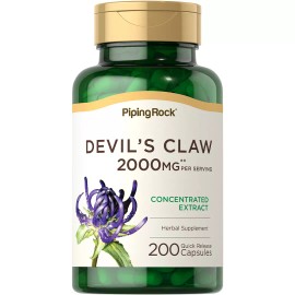 Piping Rock Devils Claw 2000mg | 200 Capsules | Extract Supplement | by Piping Rock