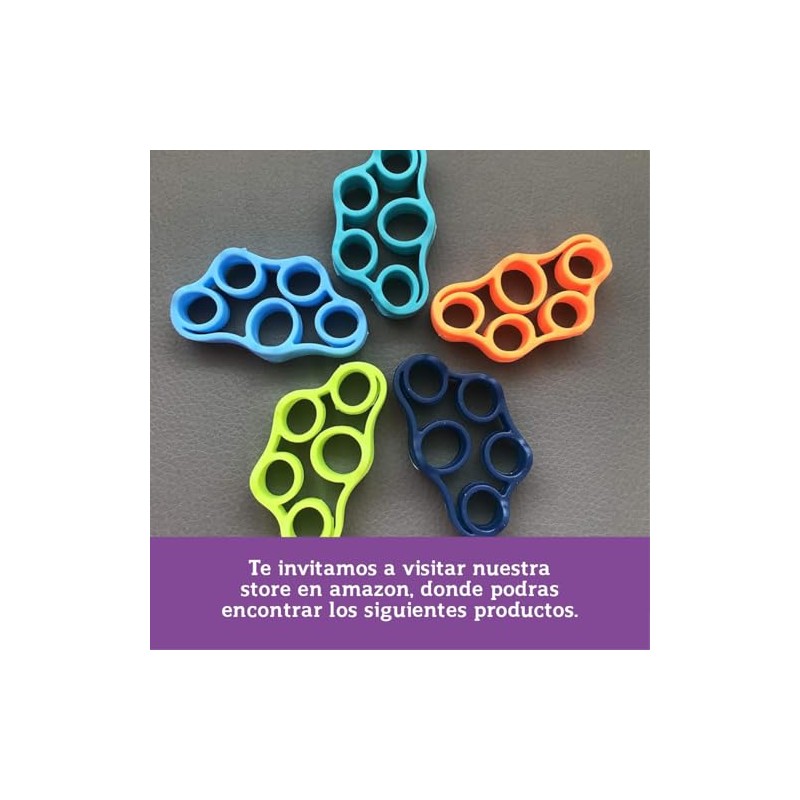Set de 5 Ejercitadores de Dedos para Fisioterapia, Bandas Elásticas