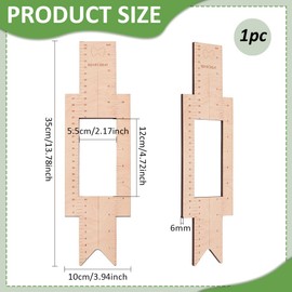 BENECREAT Cheer Bow Template Ruler, 13.78x3.94Inch Large Wood Template Rulers with CM and INCH Scales for Accurate Placement on Cheer Bows