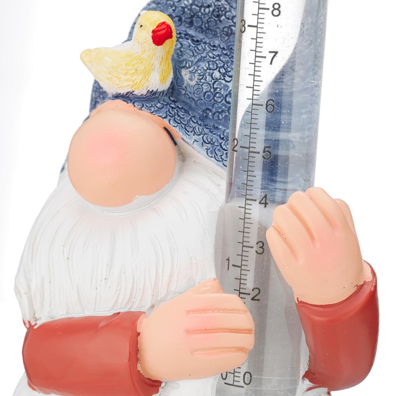 Relaxdays Gnome Rain Gauge Weather-Resistant Analogue Rain Indicator 18 x