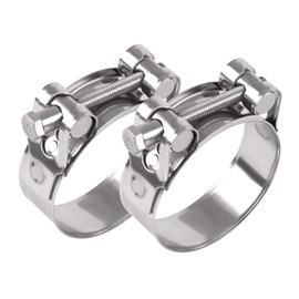 DOCAS 2 x diameter 52-55 mm T-bolt hose clamp, 304 stainless steel motorcycle exhaust clamps, exhaust pipe clamp, universal exhaust clamp, pipe connector for cars, motorcycles, turbines, sewage pipes