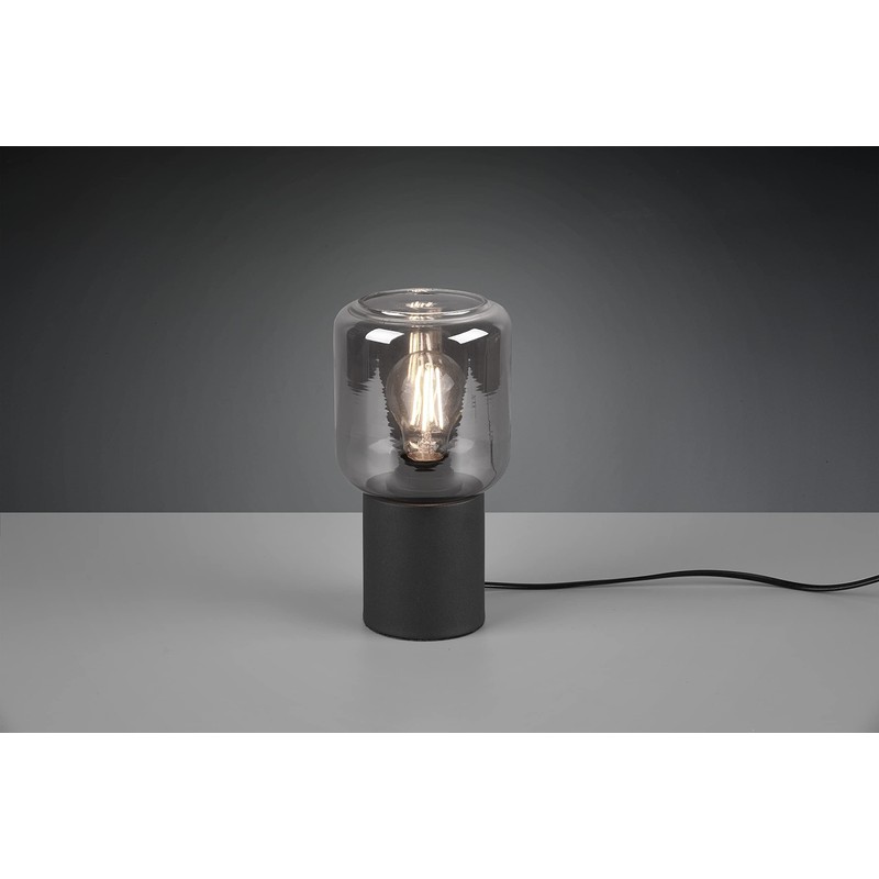 Reality Leuchten Nico R50591032 Table Lamp Metal Black Matt Glass