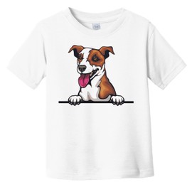 Jack Russell Terrier Dog Breed Popping Up Cute Infant Toddler T-Shirt v3, 2T White