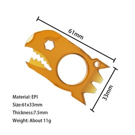 LULAOLIU EDC Pry Bar with Bottle Opener Wrench Titanium Prybar Multi Tool, Keychain Multitool Tool, Pocket Crowbar for Outdoor Camping Hiking Fishing (PEI)