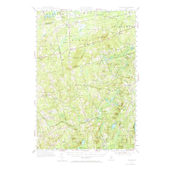 YellowMaps Brooks ME topo map, 1:62500 Scale, 15 X 15