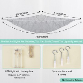 Unicorn Castle Stuffed Animals Net or Hammock Kids Toy Storage Organizer with LED Light Hanging Corner Stuffed Animals Holder Kids Girls Room Decor(Pack of 1)