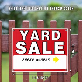 14Pcs WEATHER-PROOF Yard Sale Sign Kit, 14" x 10" Double-Sided Signs, Neon Stickers, Directional Arrows & Pricing Stickers