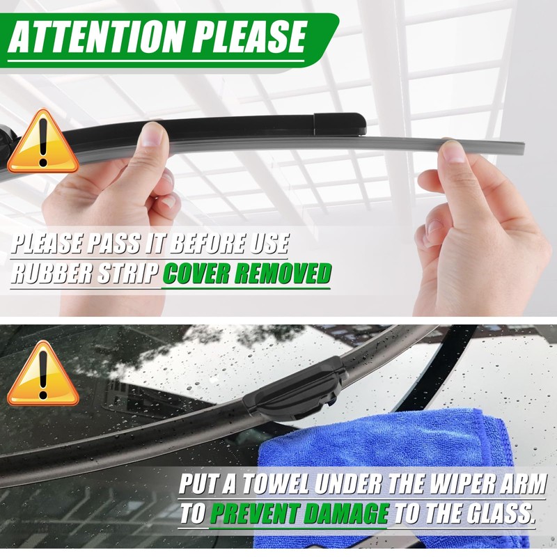 26"+18" Windshield Wipers Blades（pair for front）, OEM Quality Premium All-Seasons