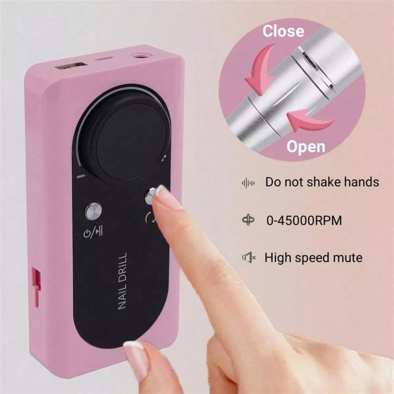 Kmow Pulidor De Uñas Esmeril Profesional Drill Portátil 45000 Rpm