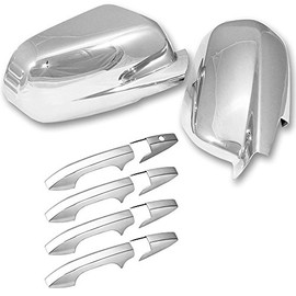 SIZVER Chrome Door Mirror+Handle Covers for 2007-2011 Honda CR-V