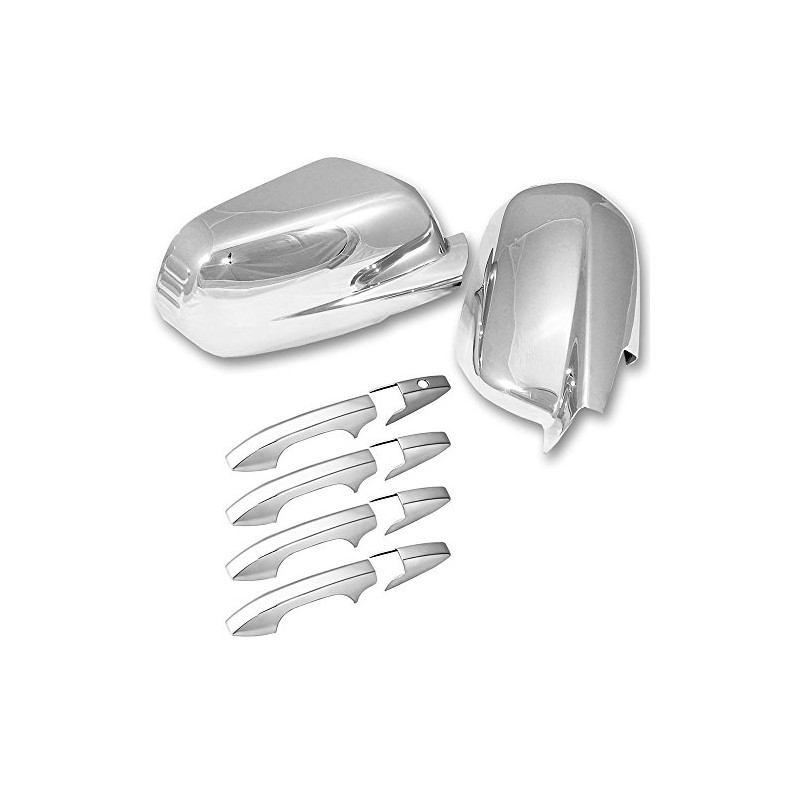 SIZVER Chrome Door Mirror+Handle Covers for 2007-2011 Honda CR-V