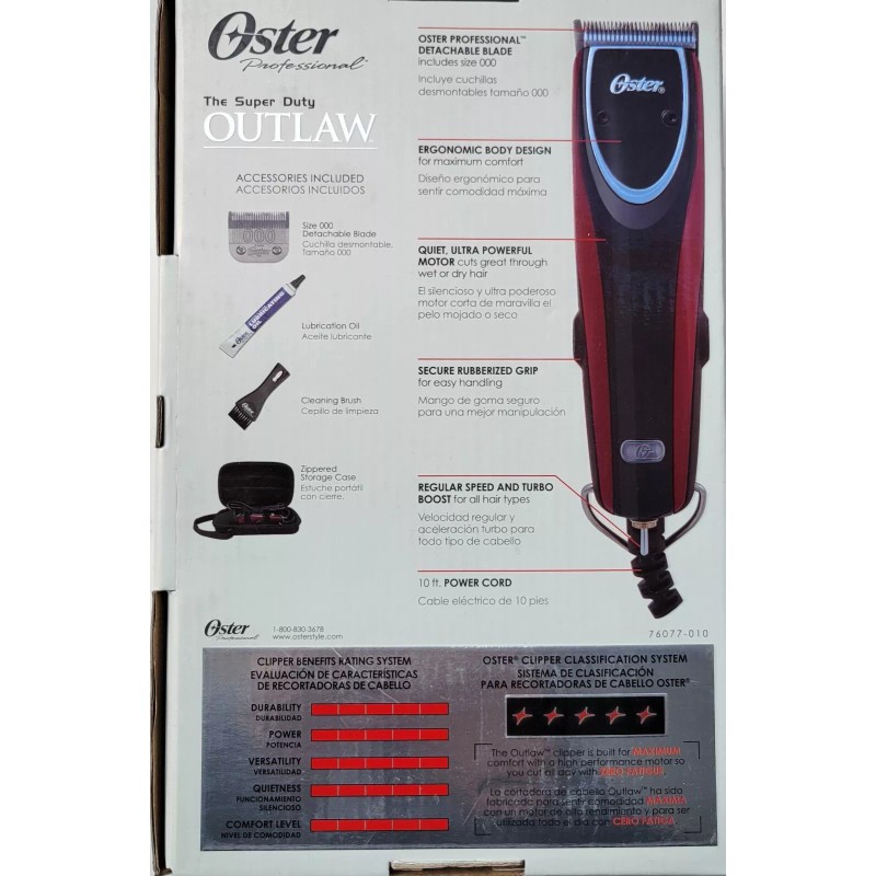 Oster Super Duty OUTLAW, Quiet/Dual Speed Clipper, #76077-010