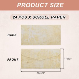sourcing map 24 Packs Envelopes Vintage Stationery Aged Paper Beige Linear Stationery Old Fashion Paper for Letter Writing, Invitations, Wedding-9 x 4 Inch