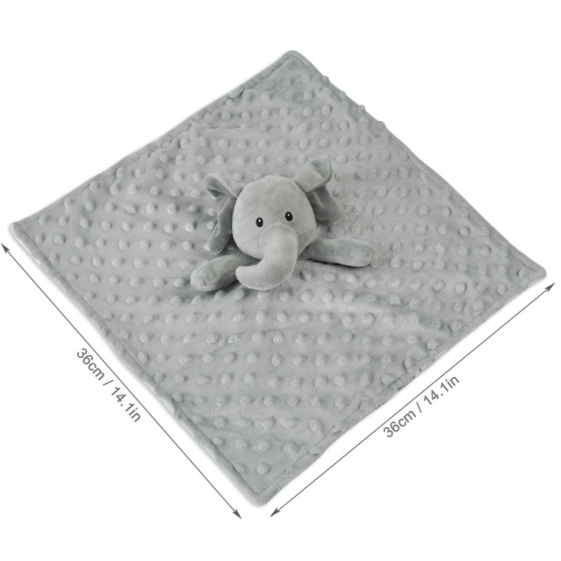 BORITAR Elephant Baby Security Blanket Soft Minky Dot Fabric Lovey