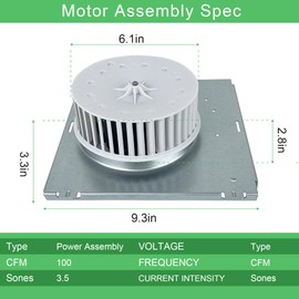 Bathroom Fan Motor Replacement,Compatible with Nutone 8663RP/8664RP B Unit, 100CFM, 1550 RPM, 115V, 671R 672R 750-752