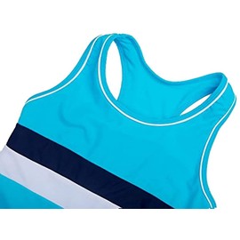 PROALLO Bañador tankini de dos piezas para niñas pequeñas, Azul, 12-13 Años
