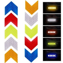 Reflective Tape 10P Vehicle Sticker Fluorescent Color For Night Use on Vehicles, Motorcycles, Cars, and Bicycles / 반사 테이프 10P 차랴용 스티커 형광색 야간 차량용 오토바이 자동차 자전거 운행