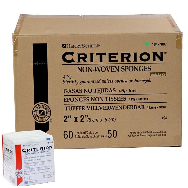 Henry Schein Rayon/Polyester Blend Non-Woven Sponges, 2 in x 2
