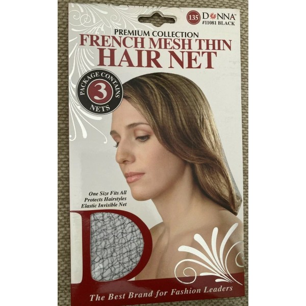 Premium DONNA PREMIUM COLLECTION FRENCH MESH THIN HAIR NET PAC