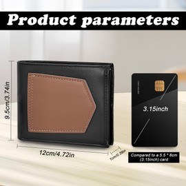 AdiStylinno Men's Wallets, Leather Slim Bifold Wallet, Minimalist Credit Card Thin Wallet with 8 Card Slots and ID Window (Black)