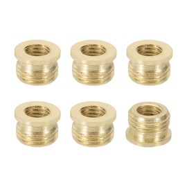 PATIKIL 7mm Lamp Holder Finial Cap Adapters, 6 Pcs Male 1/8 IP (3/8") to Female 1/4-27 Brass Lamp Holder Finial Full Thread Adapter Lamp Finials Connector for Lamps Finials Install